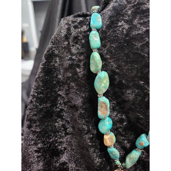 EUC Natural Turquoise Nugget Necklace with Agate Slice Pendant – Southwestern Bo - Picture 3 of 10